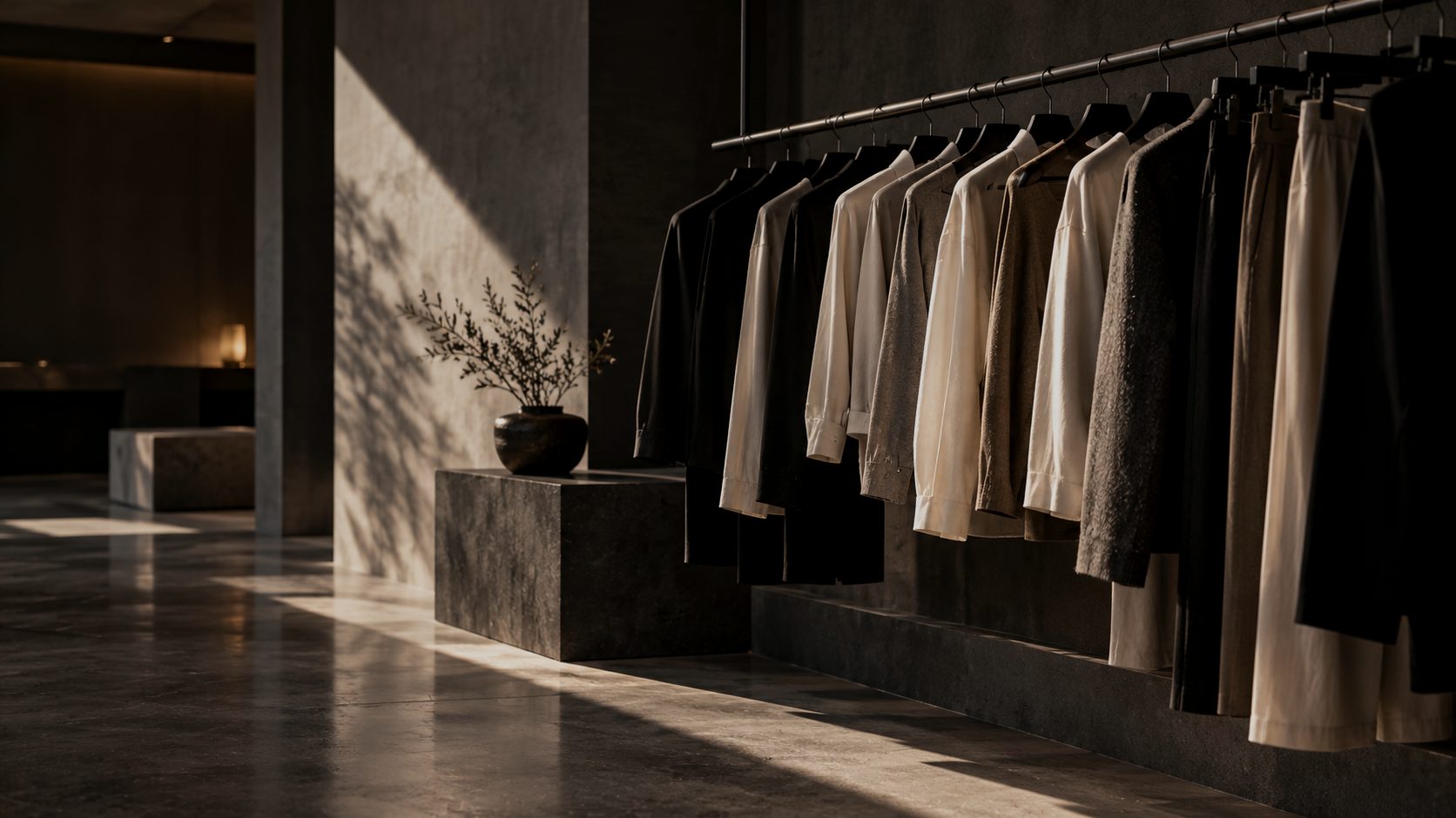 Detalle de showroom de ropa